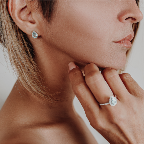 Aquamarine and Diamond earrings - Image 2